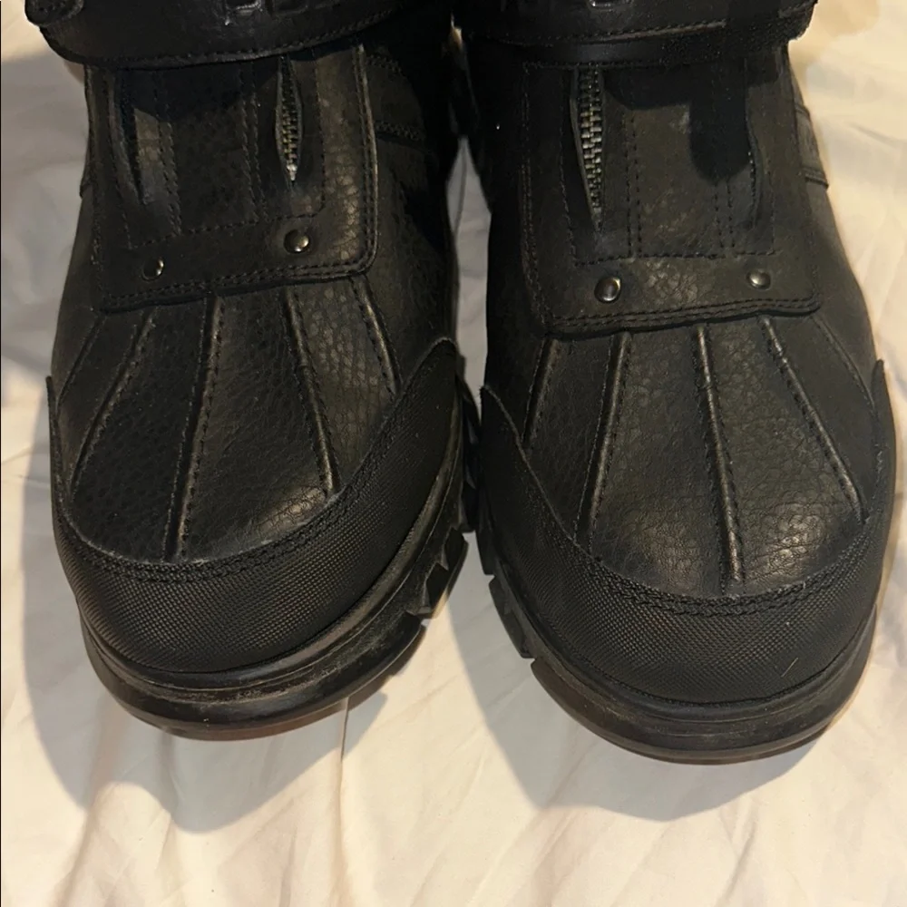 Polo by Ralph Lauren Black Leather Ankle Boots - Picture 3 of 11